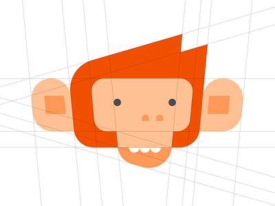 Monkey animal ape character grid logo monkey