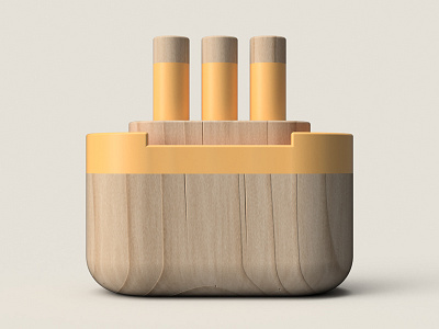 Wooden ship 3d maple minimal render ship toy wood