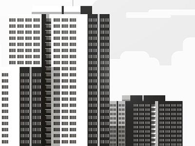 Socialist modernism architecture blocks illustration