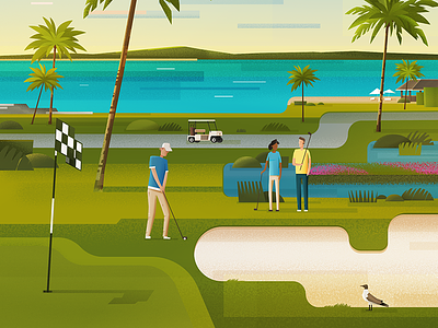 Bahamas #2 bahamas dawn golf illustration island nassau ocean scape sea sport