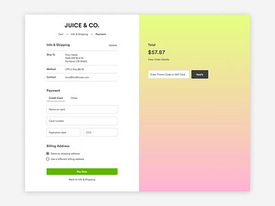 #dailyui 2: Credit Card Checkout