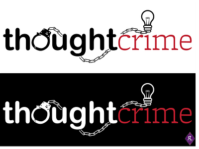 thoughtcrime concept logo design flat logo typography