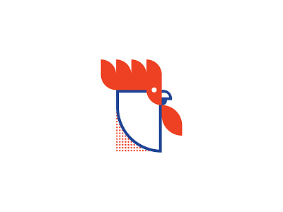 French rooster animal branding concept design flat food foodie france french icon illustration illustrator logo minimal restaurant rooster vector