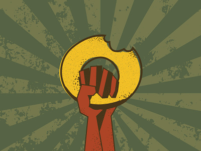 Bagel Uprising bagel illustration logo uprising