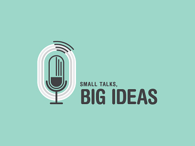 Small Talks, Big Ideas flat design illustration logo microphone