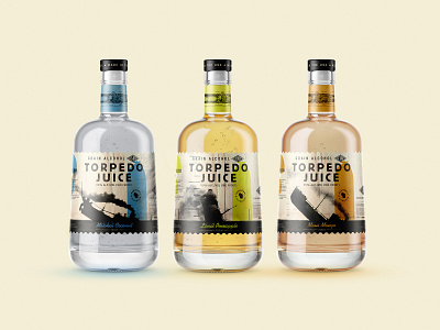 Torpedo Juice! beverage bottle branding juice liqour packaging packaging design packagingdesign submarine torpedo juice torpedojuice ww2