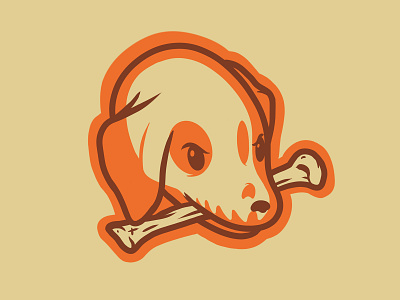 Bonafide Chi-Beagle bone chihuahua dog ghost halloween illustration skull