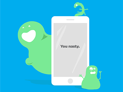 Playful Bacteria bacteria creature creepy flat illustration illustration illustrator iphone nasty phone