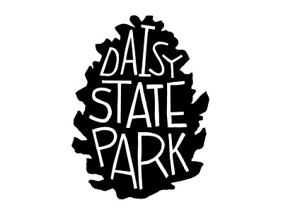 Daisy State Park Pinecone badge camping handlettering illustration lettering national park nature outdoors park pinecone stamp state park tree type art typeography
