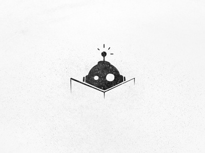 Robot black book logo mark robot vector