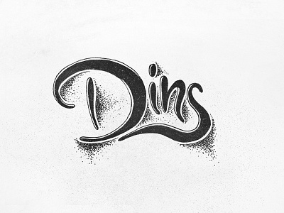 Dins Sketch handmade ink lettering sketch typo typography