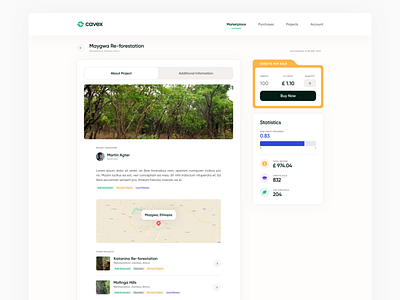 Carbon value exchange Project Details page