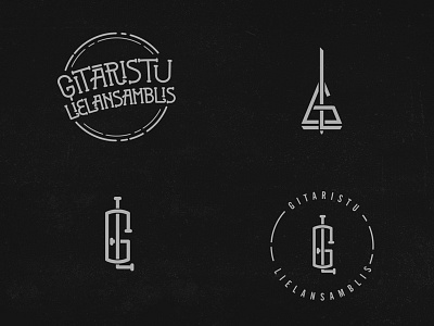 GL - guitar monogram guitar handmade lettering logo mark monogram typography