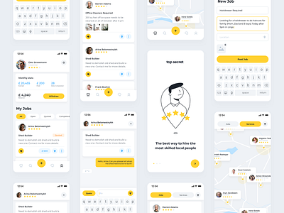 Job Listings App Concept app app concept branding design phone sketch ui ux