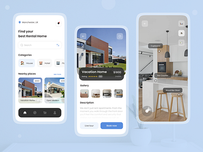 Real Estate Rental App app design real state rent ui