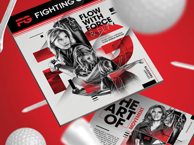 Fighting Golf - Book Sleeve athletic book branding collateral composite golf marketing packaging sports typography