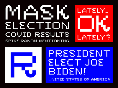 Lately bitmap covid election letters pixels typography
