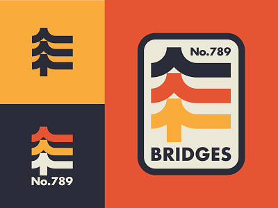City Bridges badge bridge brooklyn city explore icon logo nature new york nyc outdoors thicklines trees