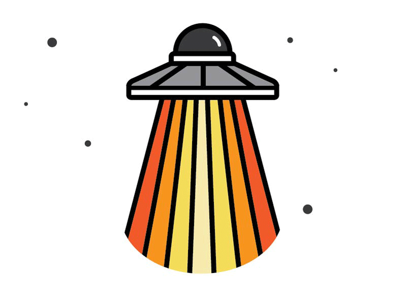 UFO gif gradient space spaceship thick lines ufo vector