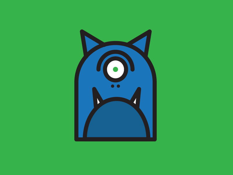 Monday Monster animation cyclops gif illustration monday monster shapes thick lines vector