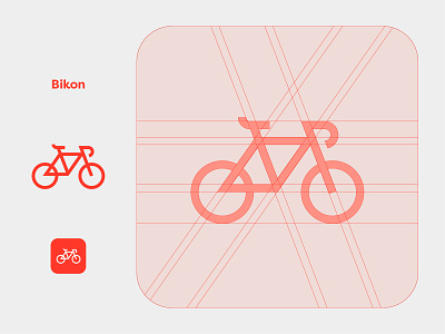 Bikon bicycle bike bikon grid icon logo sign