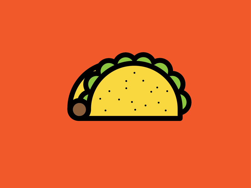 Taco-Giving! sticker cheese share thanksgiving illustration vector shapes taco