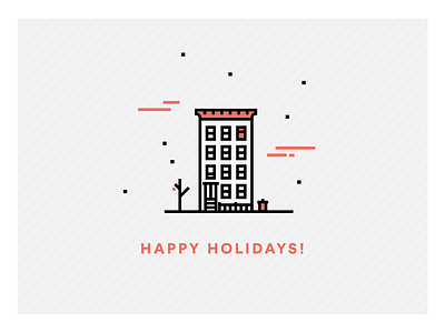 Brooklyn Christmas architecture brooklyn christmas holiday line drawing snow vector