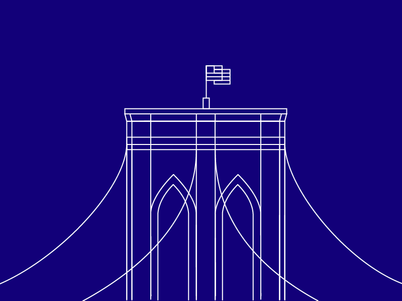 On The Grid brooklyn landmark architecture city vector line drawings