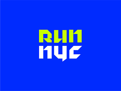 run nyc angles grid letters new york running shapes sports type design typography