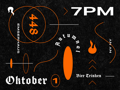 1 Oktober autumn beer blackletter fall fire flames halloween typography
