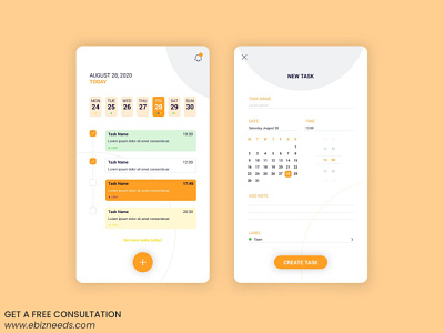 Calendar Booking App UI/UX Design - eBizneeds android app design android app development app designer app designers app designers australia app developer app developers