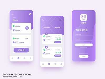 Transportation Tracking App UI/UX Design - eBizneeds