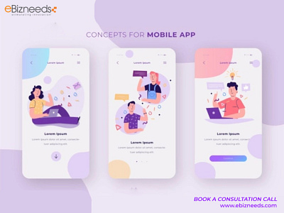 Concepts for Mobile App UI/UX Design - eBizneeds android app design android app development app designer app designers app designers australia app developer app developers design illustration
