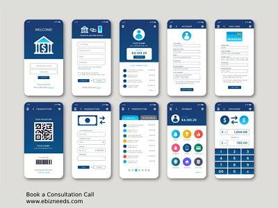 Online Banking App UI UX design - eBizneeds