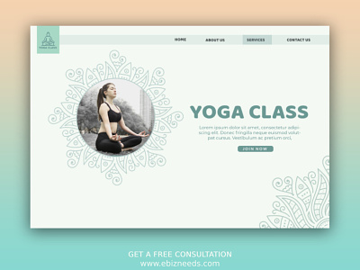 Yoga Teaching Landing Page Design - eBizneeds graphic design illustration lading page design web design