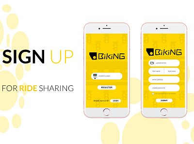 BiKing - Sign Up Page app branding design figma icon illustration illustrator minimal photoshop ui uiux ux uxui vector xd xd design