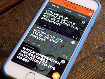 Design Exploration for the Criticl iOS app.