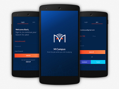 M Campus app design concept illustrator sketch