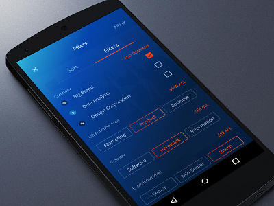 Filter Screen app design concept illustrator sketch