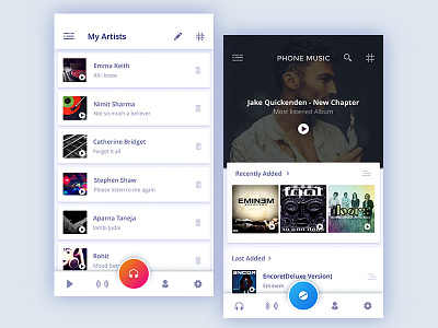 Music App app artists conceptual design enjoy listen music play playlist songs