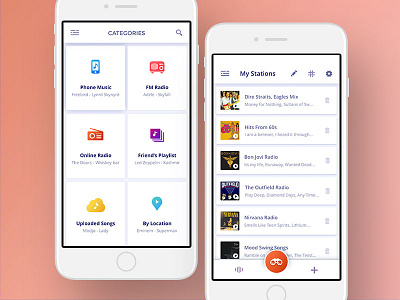 Music app artists conceptual design enjoy listen music play playlist songs
