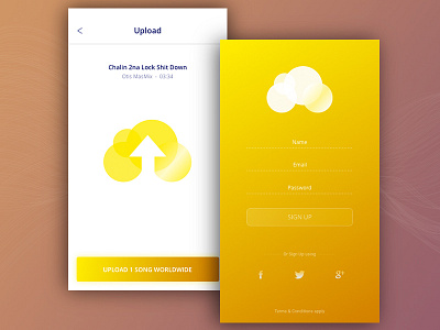Music App app conceptual design enjoy listen music share songs upload