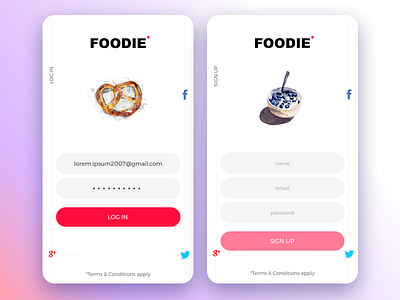 Foodie - A concept app design for the foodies. app colours design food foodie red user experience user interface