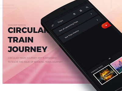Circular Train Journey app circular concept design end journey start theme train trip user experience user interface