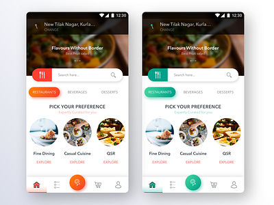 Restaurant Booking, Home page android app booking design food restaurant