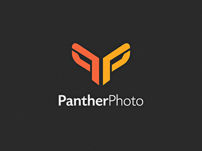 PantherPhoto animal dark gray logo orange panther photo sign symbol