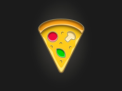 A Slice of Pizza Enamel Pin Badge Icon achievement badge basil cheese design enamel icon icons mushrooms olive pin pizza sign slice tomato vector