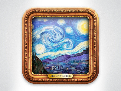 Art of Weather appstore art blue frame gold icon ios museum van gogh weather