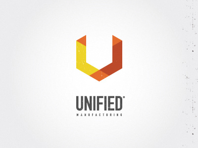 Unified Manufacturing cube draft letter logo logotype manufacturing scracth sharp sign u unified