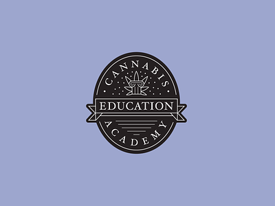 Cannabis Education Academy academy black cannabis education leaf logo logotype minimal sign study university white